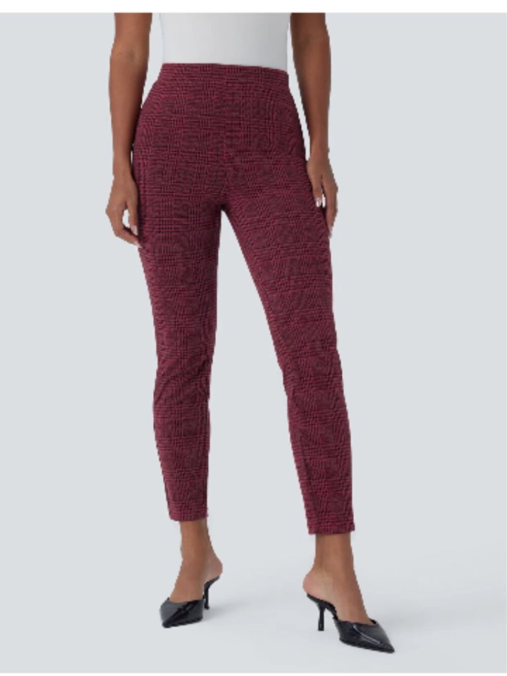 Halara Flex™ High Waisted Pocket Houndstooth Plaid Skinny Work Pants size L